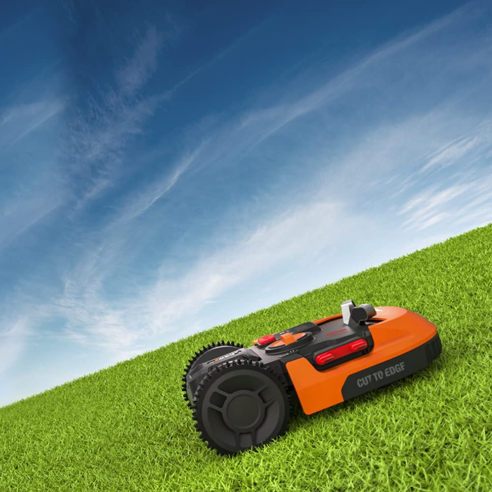 WORX Landroid Plus WR147E.1 Mähroboter für bis zu 1000 m² mit WLAN, Bluetooth und schwimmendem Mähdeck für präzises Mähen auf unebenem Gelände