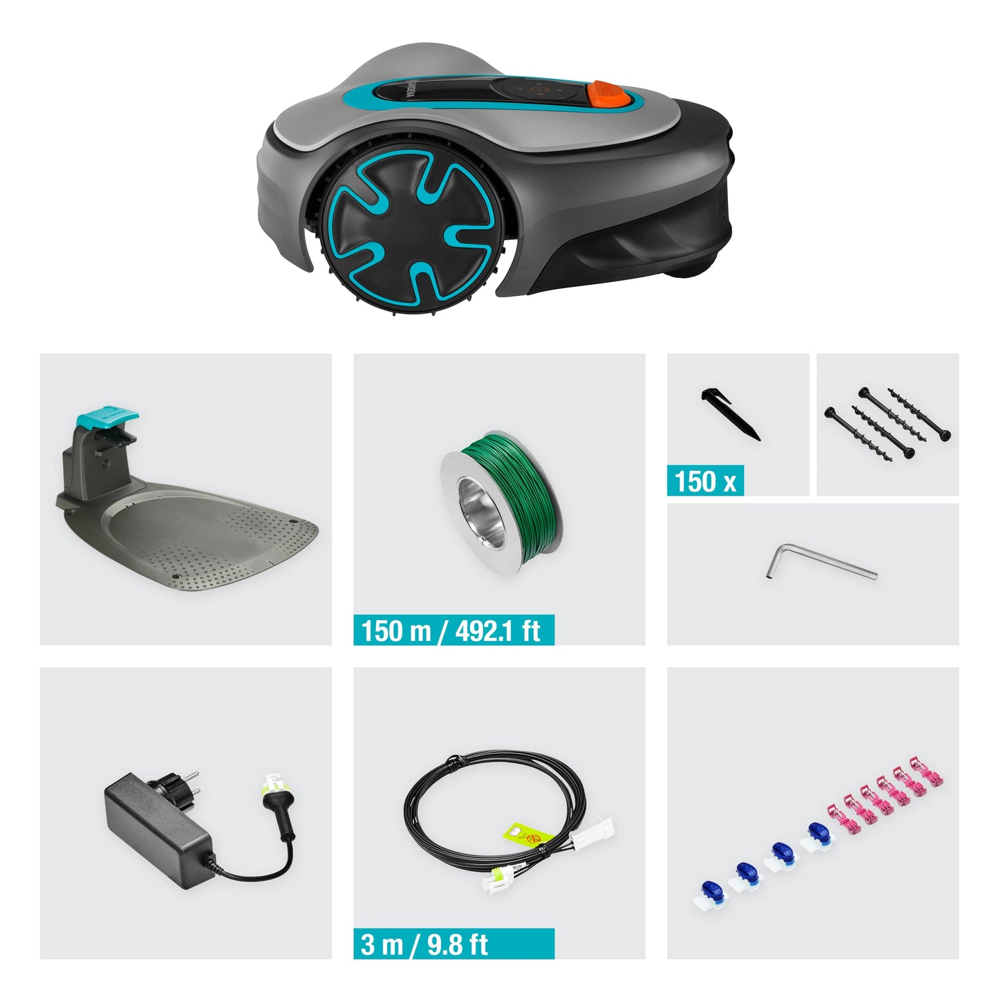 Gardena Mähroboter SILENO minimo 250 m² – leiser Rasenroboter mit Bluetooth App-Steuerung, programmierbar, DE-Version (15201-20)