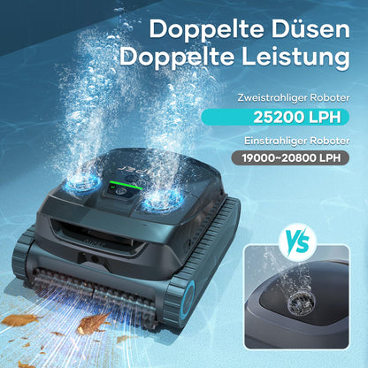 AIPER Scuba X1 Poolroboter mit App – 25200 LPH, 3 µm Feinfiltersystem, Boden-, Wand- & Wasserlinienreinigung, Kabellos